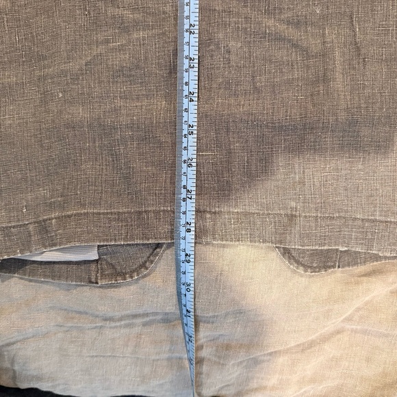 L’Habit 38R Gray 100% Linen Sport Coat Blazer Double Vent Red Contrast Stitching - Picture 11 of 12